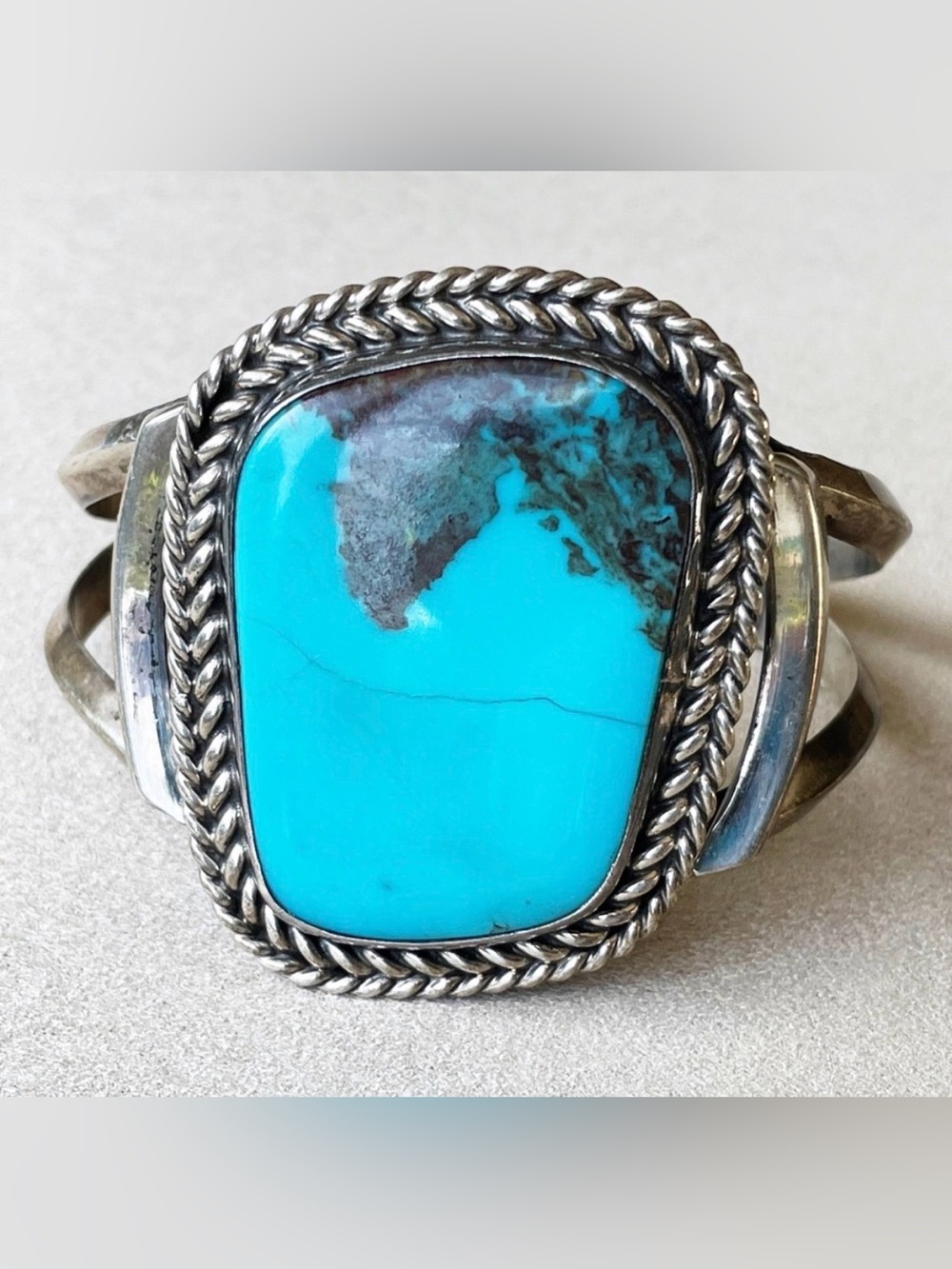 Vintage Turquoise and Silver Cuff